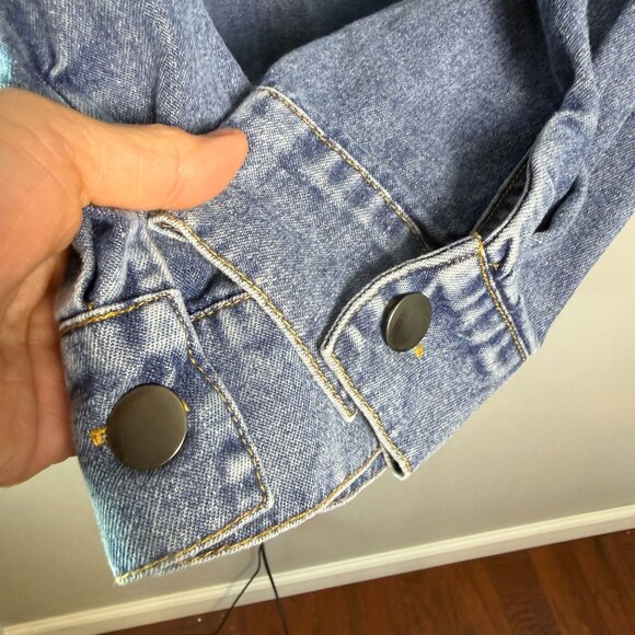 66. Denim on Denim Womens Buttons Shirt Sz LARGE- Bootcut Jean Sz 31 Chambray - Picture 14 of 16